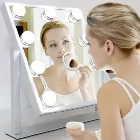 Makeup Mirror with 9 Bulbs, Adjustable Brightness and Smart Touch Control