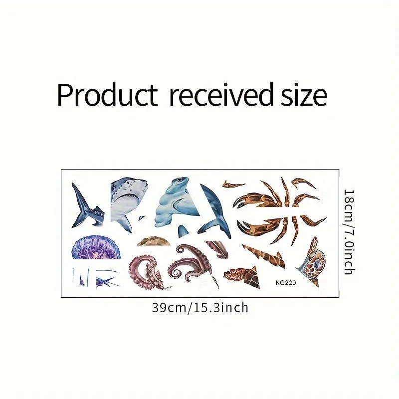 Marine Animal - Octopus, Shark & Turtle Pattern Light Switch Stickers