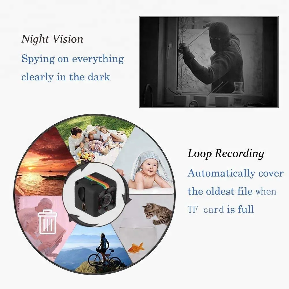 Mini Spy Camera Wireless, Sports HD DV Camera, Hidden 1080P Micro Motion Detection Camcorder Infrared Night Vision Digital Video Recorder Outdoor Indoor Office