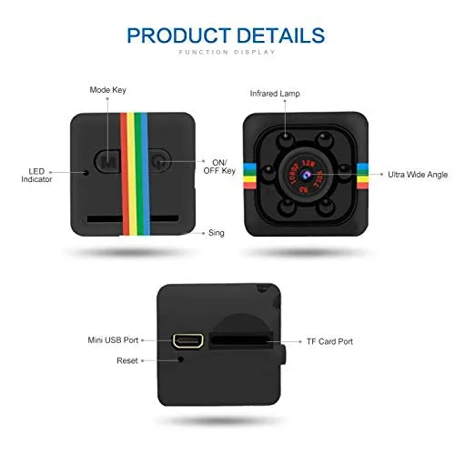Mini Spy Camera Wireless, Sports HD DV Camera, Hidden 1080P Micro Motion Detection Camcorder Infrared Night Vision Digital Video Recorder Outdoor Indoor Office
