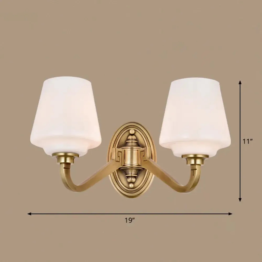 Minimalistic Opaline Glass Wall Sconce: Golden Bedside Lamp Fixture