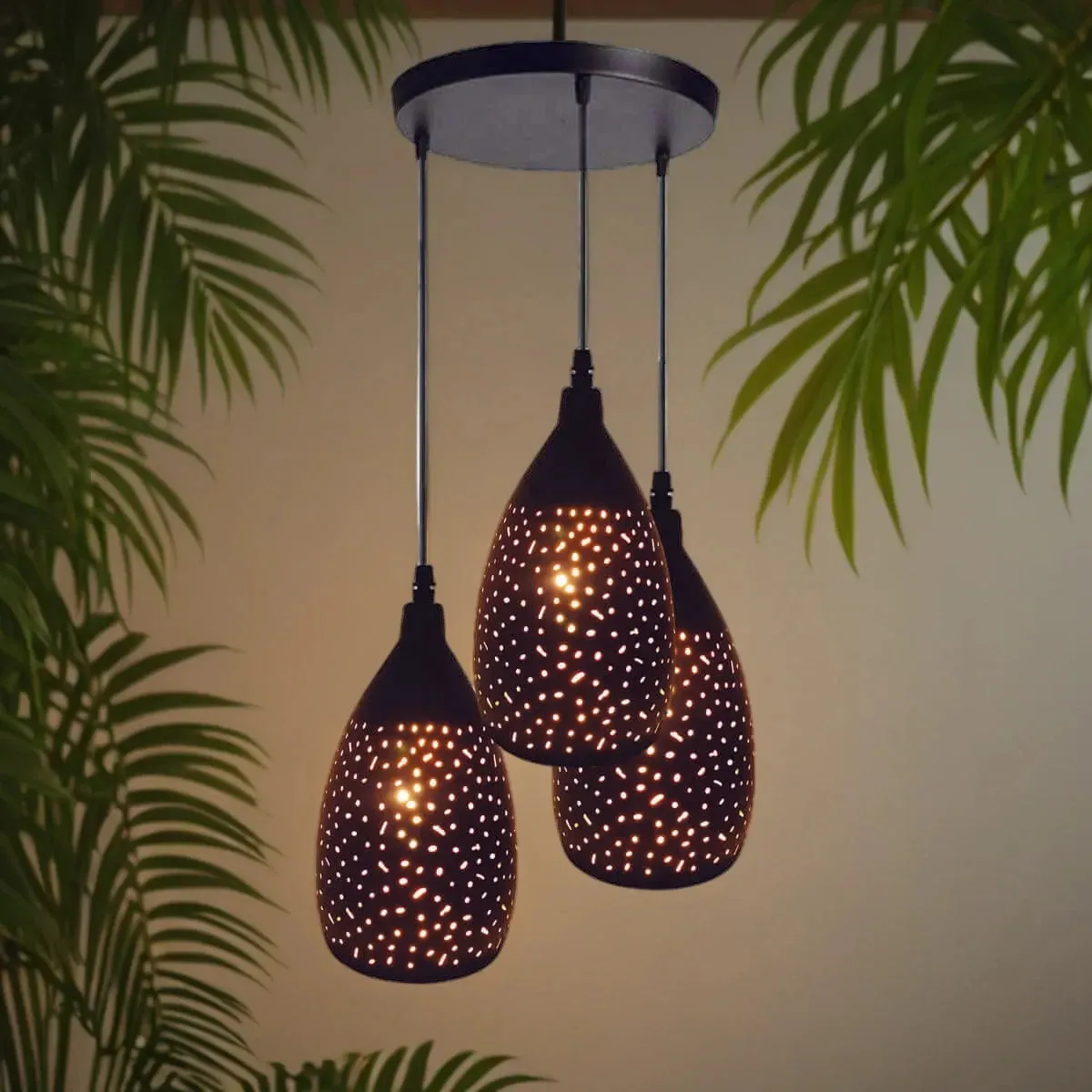 Modern Design Ceiling 3 Pendant Shade Light Set