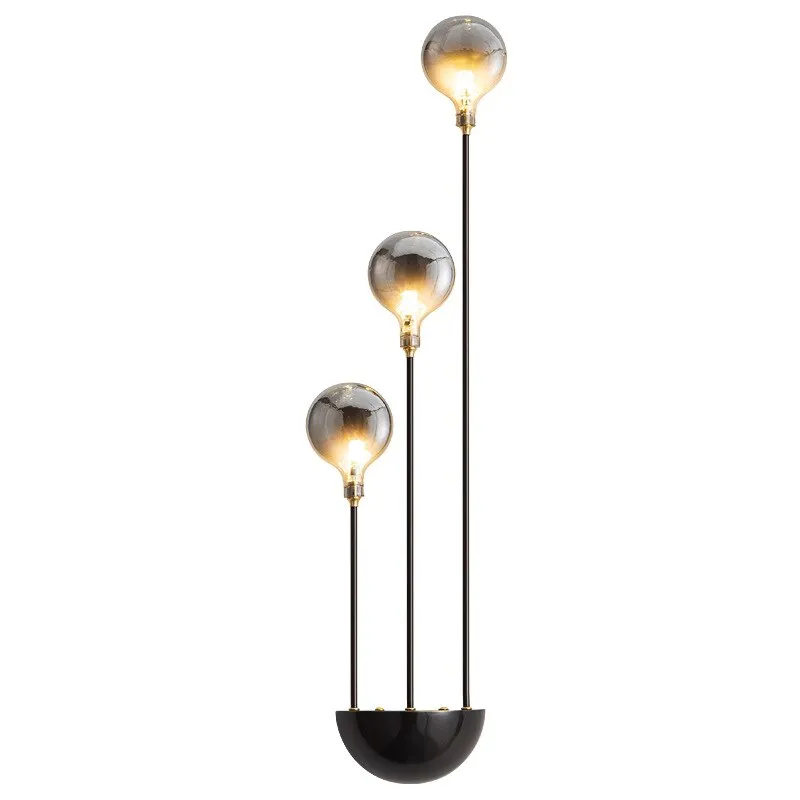 Modern Gray Glass G4 Wall Lamp Gold Black Copper Bedroom Living Room Aisle Dining Minimalist Lighting  Art Deco