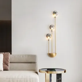 Modern Gray Glass G4 Wall Lamp Gold Black Copper Bedroom Living Room Aisle Dining Minimalist Lighting  Art Deco