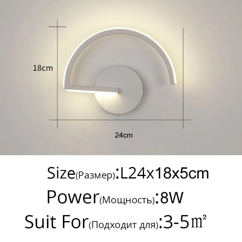 Modern LED Wall Lamps Living Room Bedroom Bedside Sconce Black White Coffee Color Lamp Aisle Indoor Lighting Dropping Shipping