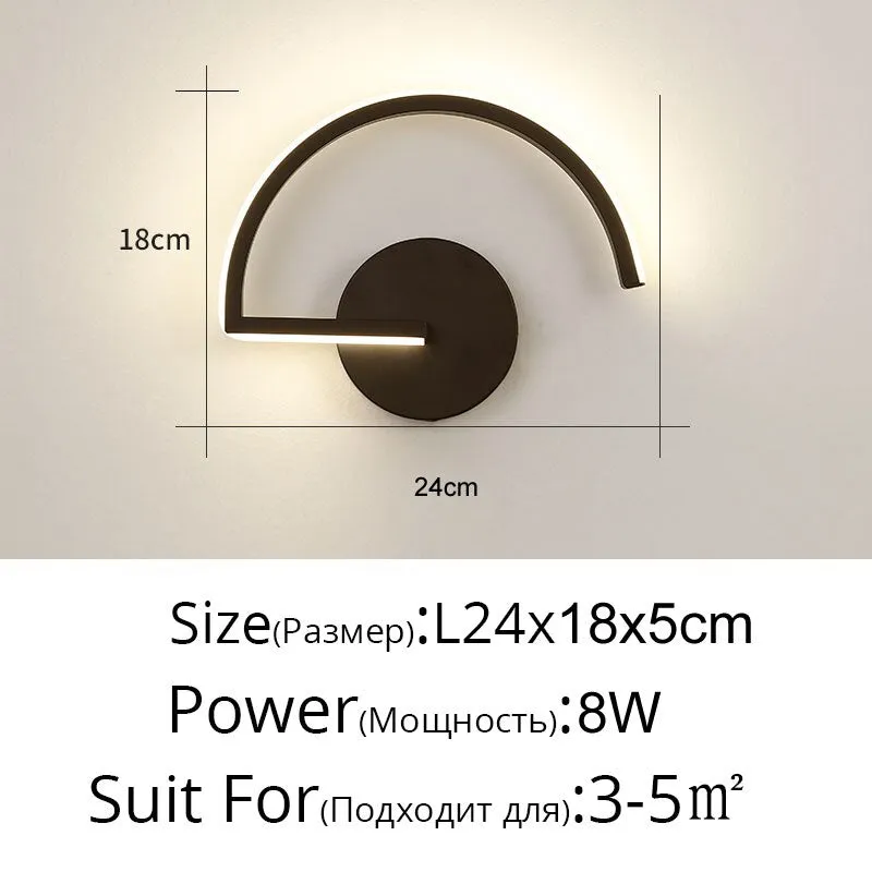 Modern LED Wall Lamps Living Room Bedroom Bedside Sconce Black White Coffee Color Lamp Aisle Indoor Lighting Dropping Shipping