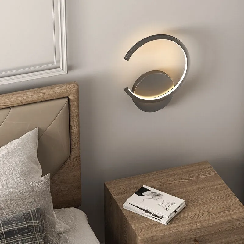Modern LED Wall Lamps Living Room Bedroom Bedside Sconce Black White Coffee Color Lamp Aisle Indoor Lighting Dropping Shipping