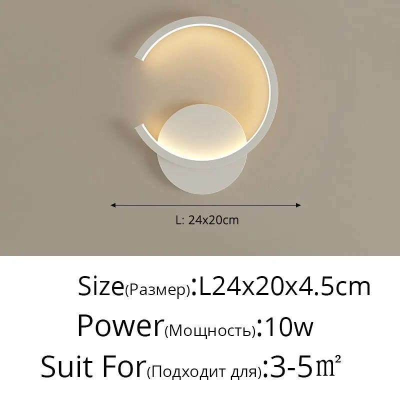 Modern LED Wall Lamps Living Room Bedroom Bedside Sconce Black White Coffee Color Lamp Aisle Indoor Lighting Dropping Shipping