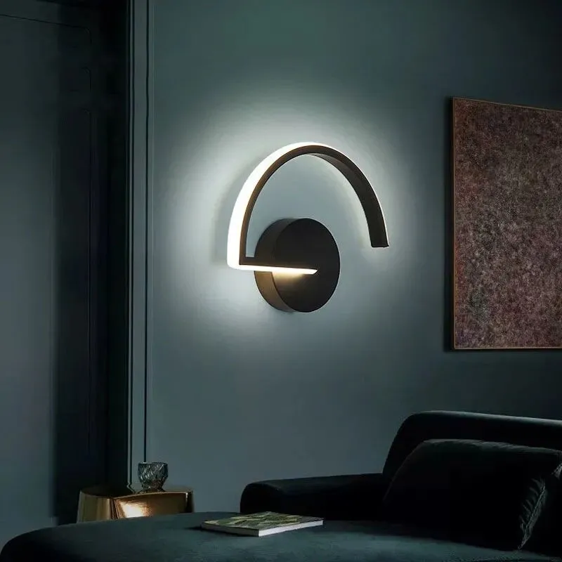 Modern LED Wall Lamps Living Room Bedroom Bedside Sconce Black White Coffee Color Lamp Aisle Indoor Lighting Dropping Shipping