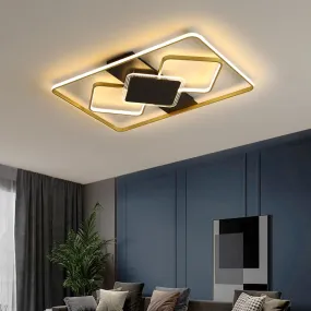 Modern Minimalist Ceiling Lights Gold Black White Geometric Ceiling Lamp for Kitchen Living Room Bedroom Home Fixture Decoration