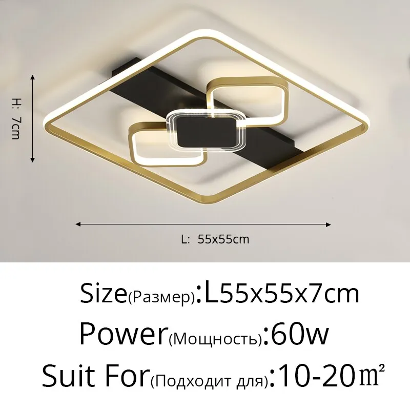 Modern Minimalist Ceiling Lights Gold Black White Geometric Ceiling Lamp for Kitchen Living Room Bedroom Home Fixture Decoration