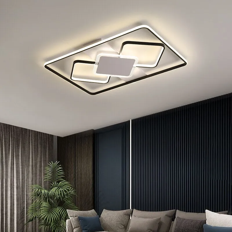Modern Minimalist Ceiling Lights Gold Black White Geometric Ceiling Lamp for Kitchen Living Room Bedroom Home Fixture Decoration