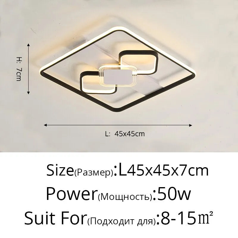 Modern Minimalist Ceiling Lights Gold Black White Geometric Ceiling Lamp for Kitchen Living Room Bedroom Home Fixture Decoration