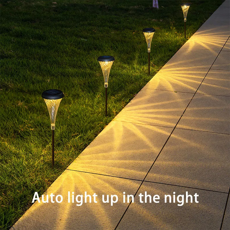 Morning glory Solar Light Outdoor waterproof Led Light RGB Garden Stake Lights for Path Walkway Driveway