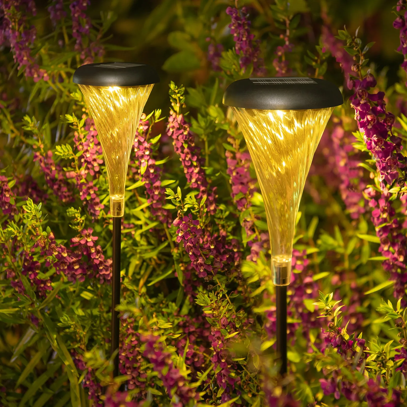 Morning glory Solar Light Outdoor waterproof Led Light RGB Garden Stake Lights for Path Walkway Driveway