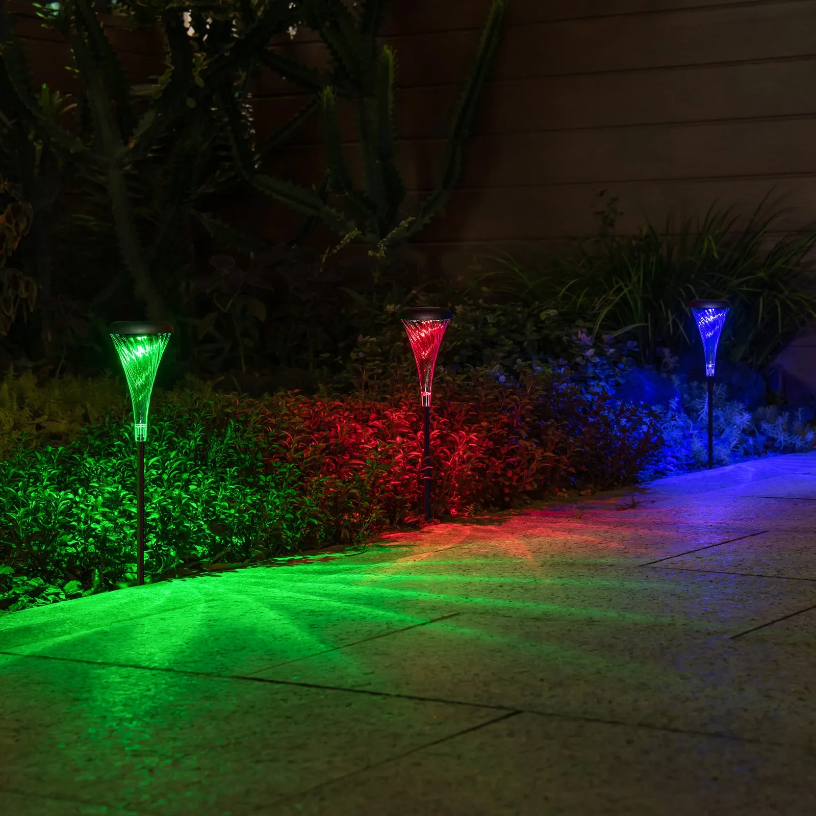 Morning glory Solar Light Outdoor waterproof Led Light RGB Garden Stake Lights for Path Walkway Driveway