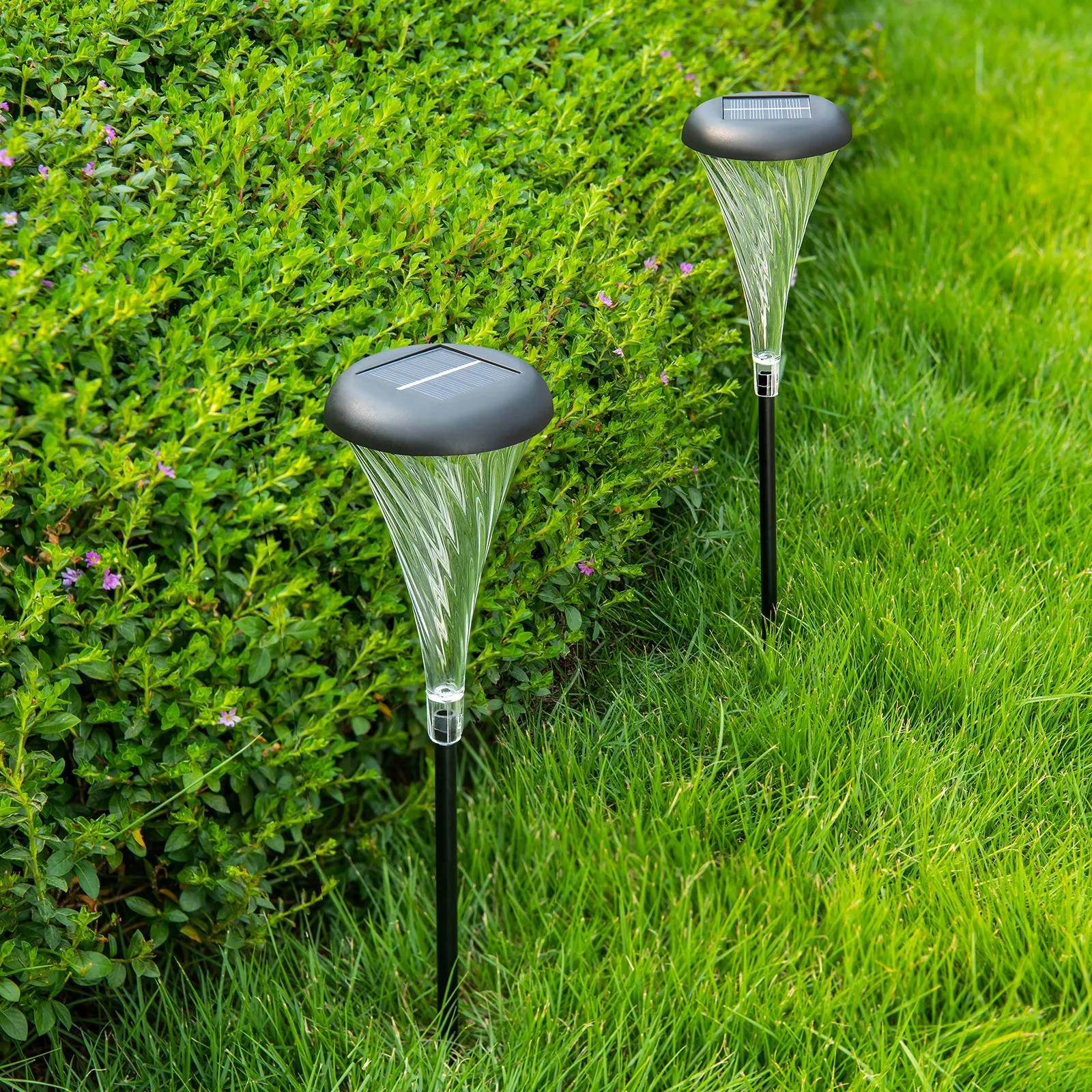 Morning glory Solar Light Outdoor waterproof Led Light RGB Garden Stake Lights for Path Walkway Driveway
