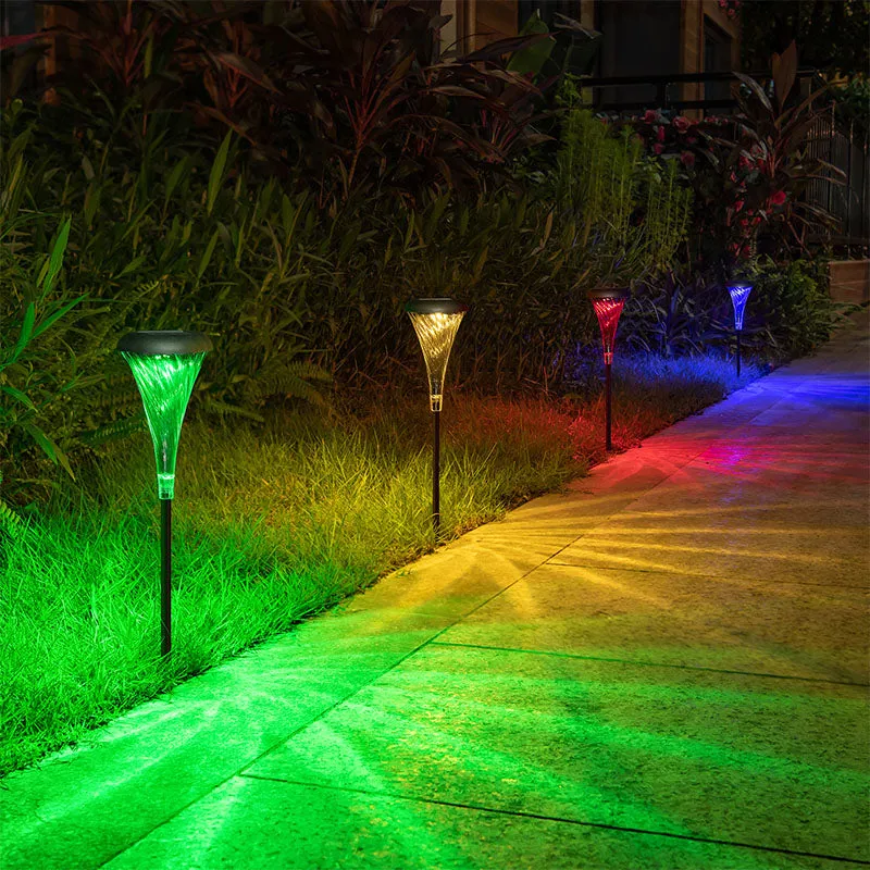 Morning glory Solar Light Outdoor waterproof Led Light RGB Garden Stake Lights for Path Walkway Driveway