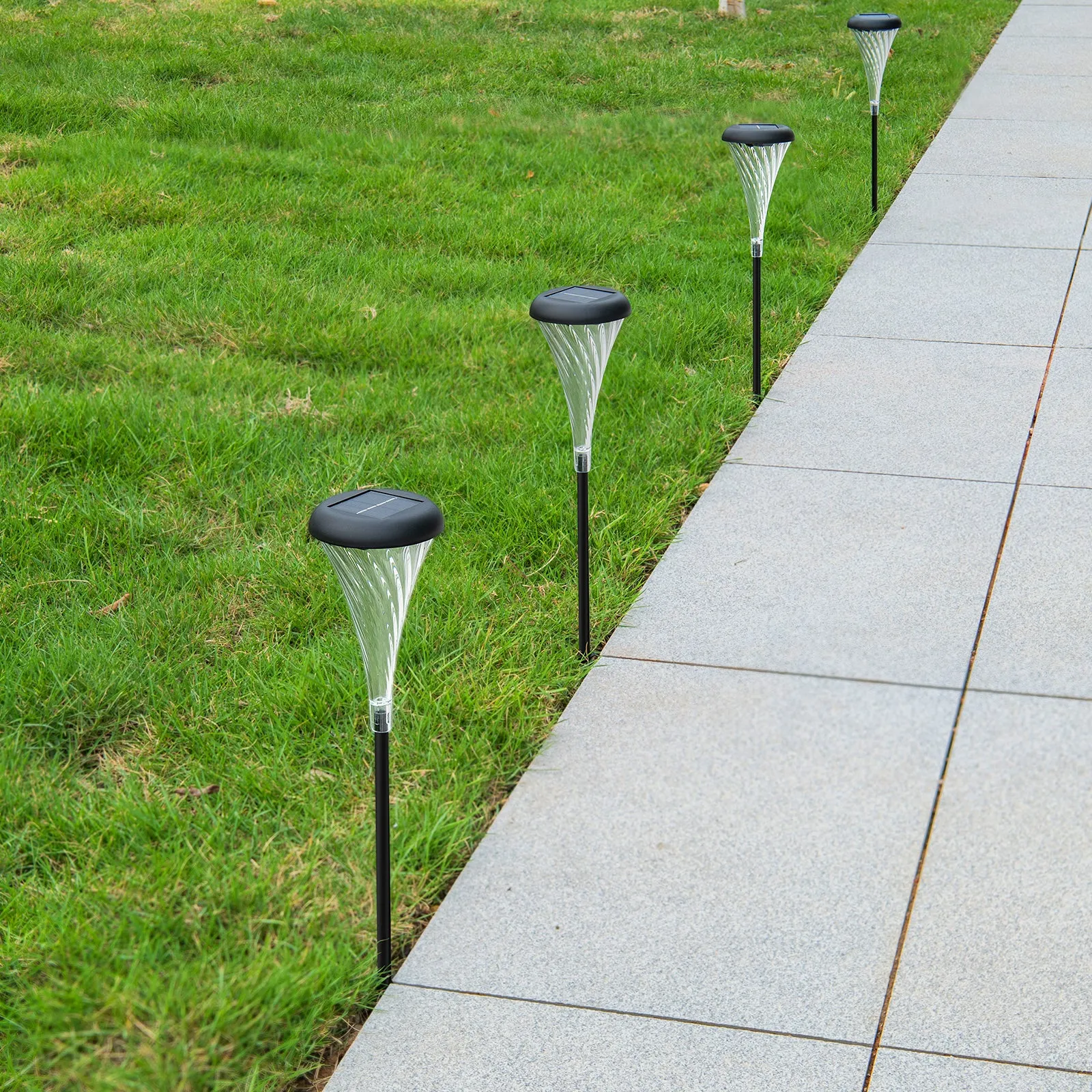 Morning glory Solar Light Outdoor waterproof Led Light RGB Garden Stake Lights for Path Walkway Driveway