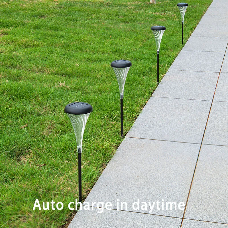 Morning glory Solar Light Outdoor waterproof Led Light RGB Garden Stake Lights for Path Walkway Driveway