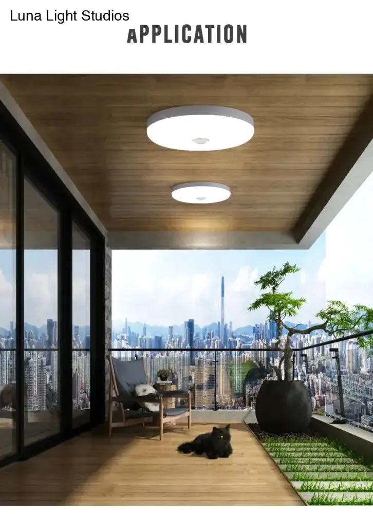 Motion Sensor LED Ceiling Light 30W 36W PIR Surface Mounted Lamp Indoor Lighting Home Kitchen Balcony Entrance Square IP65