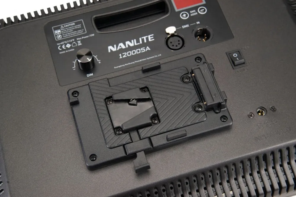 Nanlite 1200DSA DMX LED Panel With VLOCK Battery Feature and Barn Doors