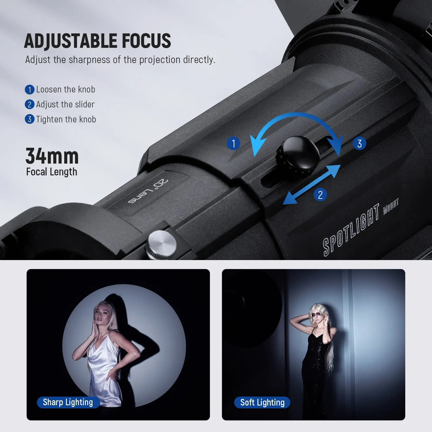 NEEWER LS-39 20° Bowens Mount Spotlight Snoot