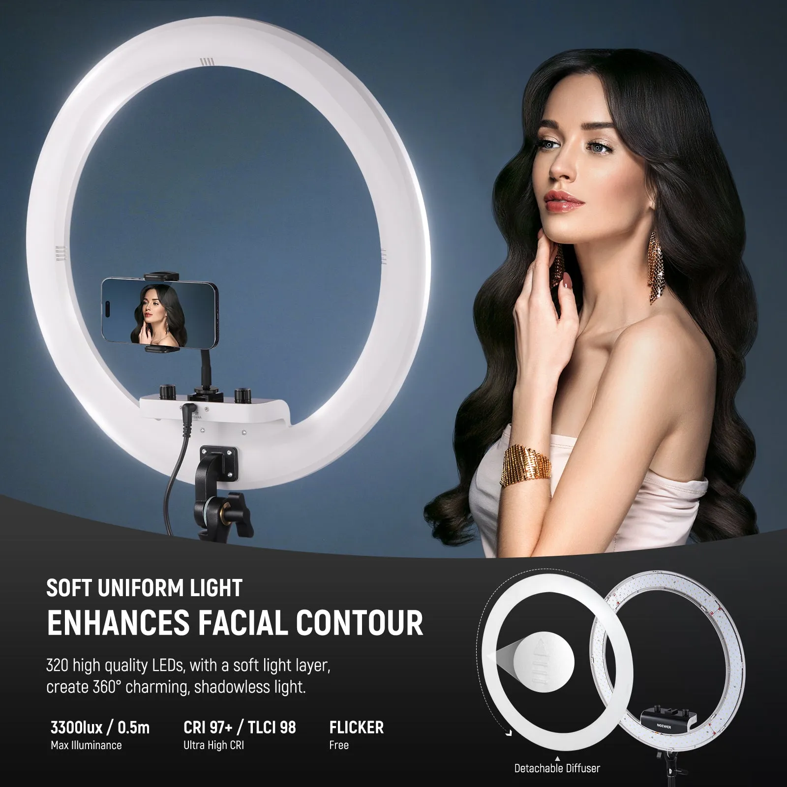 NEEWER RP18B Pro Ring Light Kit