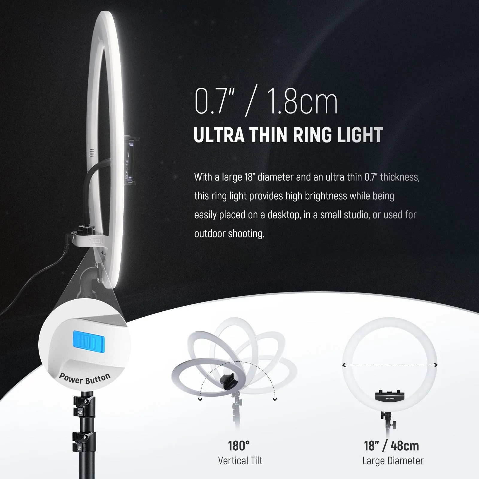 NEEWER RP18B Pro Ring Light Kit