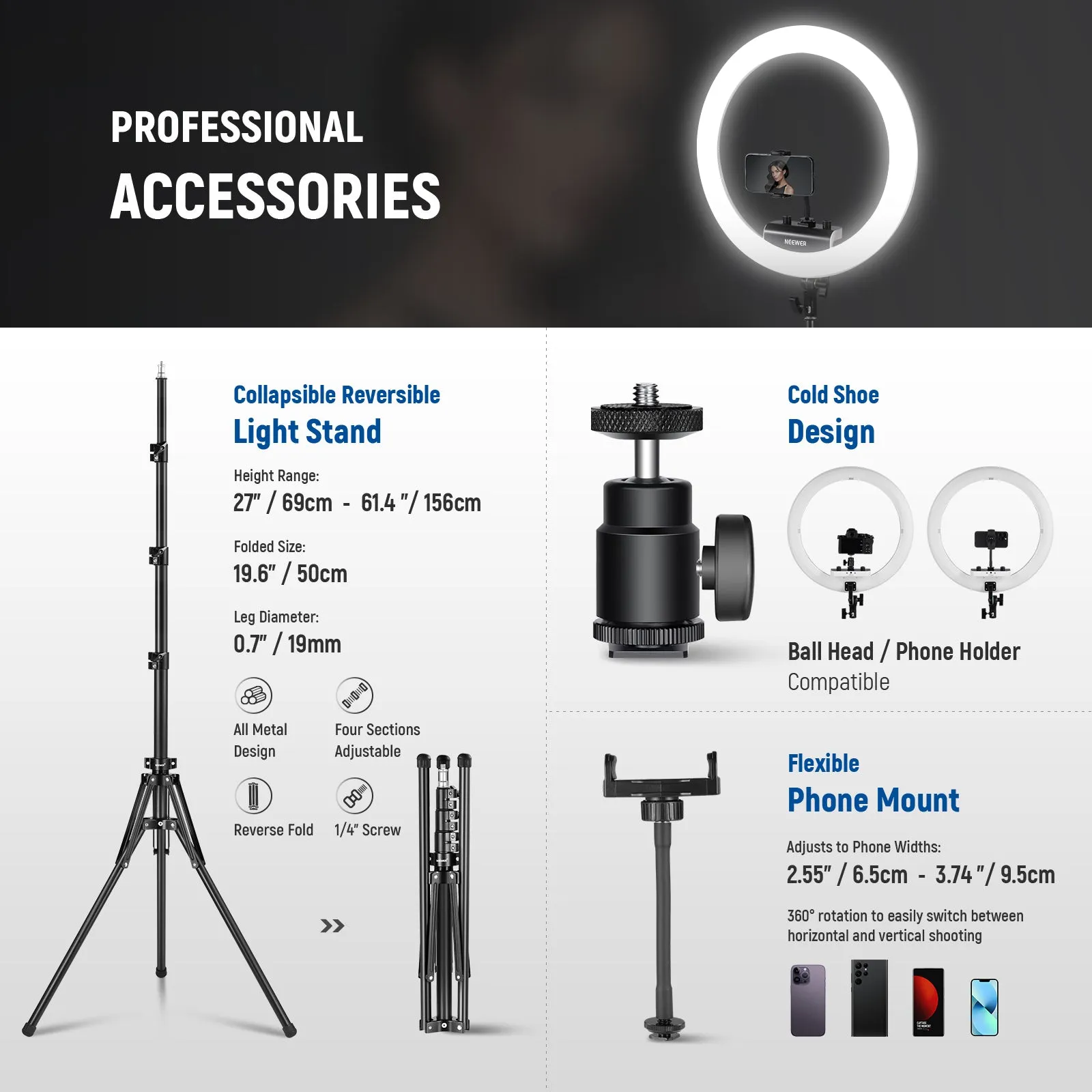 NEEWER RP18B Pro Ring Light Kit