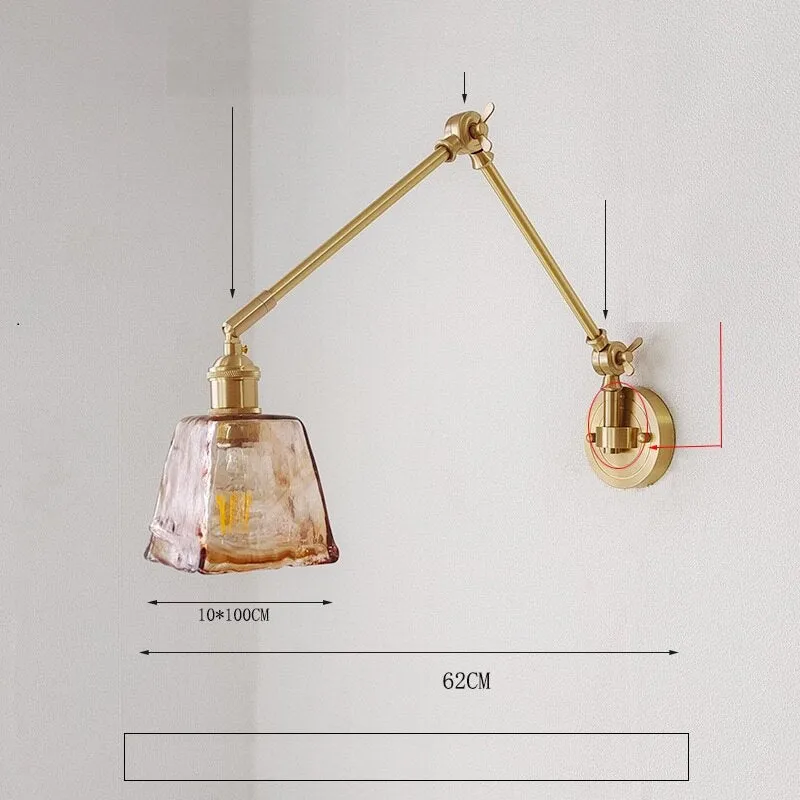 New Ceramic Copper LED Wall Lamp With Swing Long Arm