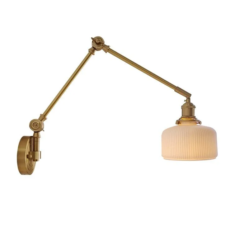 New Ceramic Copper LED Wall Lamp With Swing Long Arm
