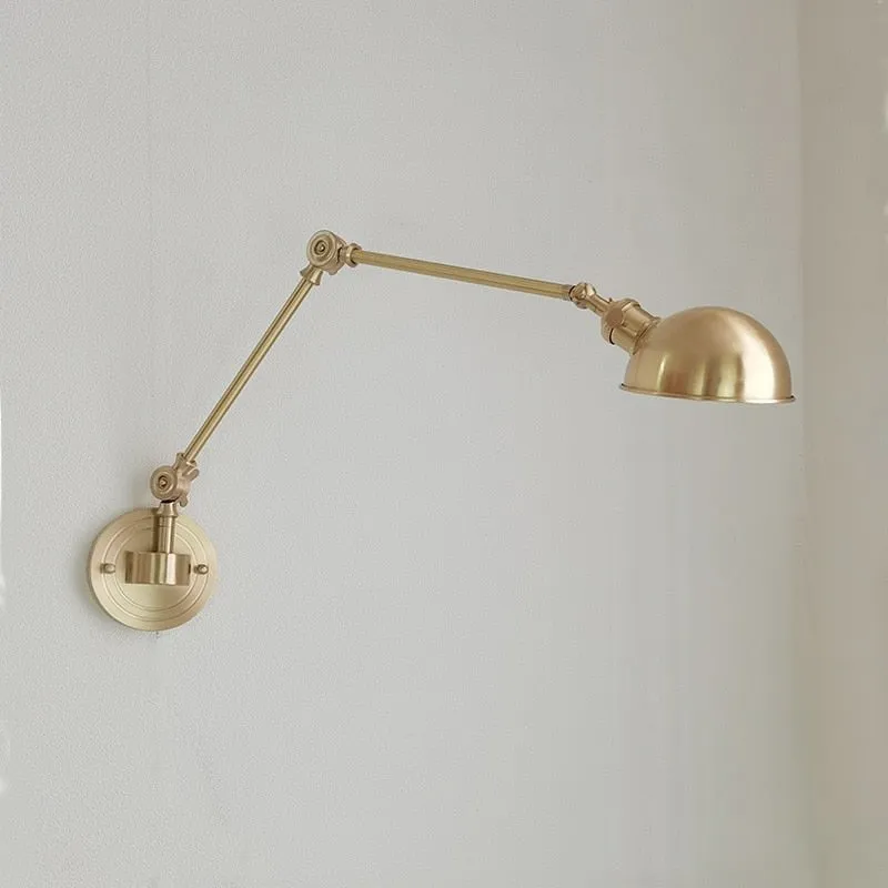 New Ceramic Copper LED Wall Lamp With Swing Long Arm