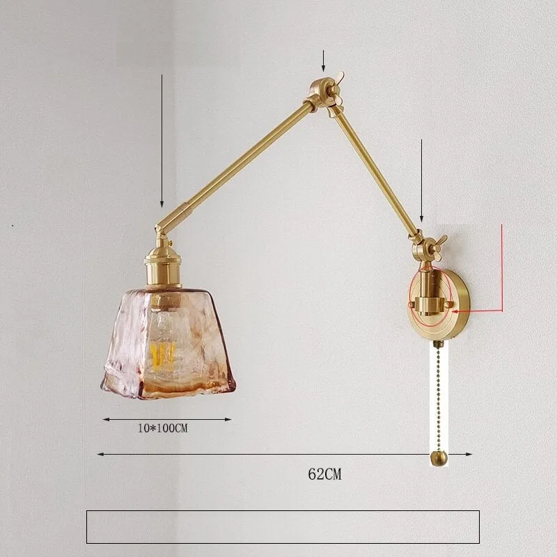 New Ceramic Copper LED Wall Lamp With Swing Long Arm