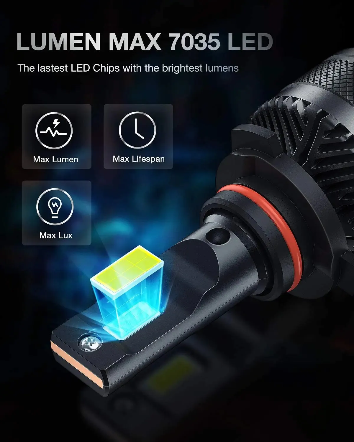 Nilight A9 9006 LED Headlight Bulbs, 700% Super Brighter 9006 / HB4 LED Headlights Conversion Kit, Low Beam 6000K Cool White, 2-Pack