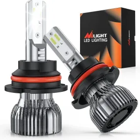 Nilight E1 9004/HB1 LED Headlight Bulbs, 350% Brighter, 50W 10000LM LED High Low Beam Headlight Conversion Kit, 6000K Cool White, Mini Size, 2-Pack