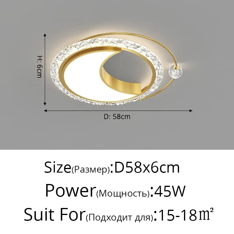 Nordic Bedroom Recessed Led Ceiling Lights Post-modern Luxury Crystal Creative Living Room Fashion Loft Decor Restaurant Lamp