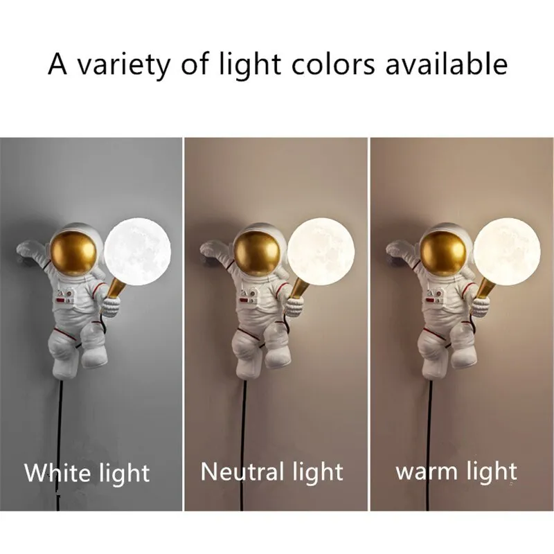 Nordic LED Astronaut Wall Light for Children's Rooms