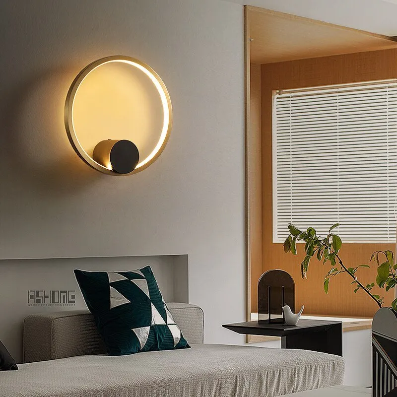 Nordic Style Brass Ring LED Wall Light