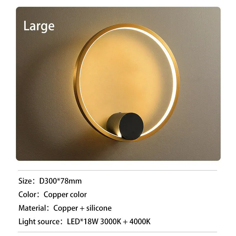 Nordic Style Brass Ring LED Wall Light