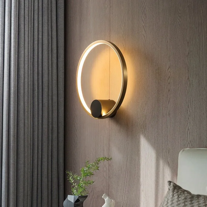 Nordic Style Brass Ring LED Wall Light