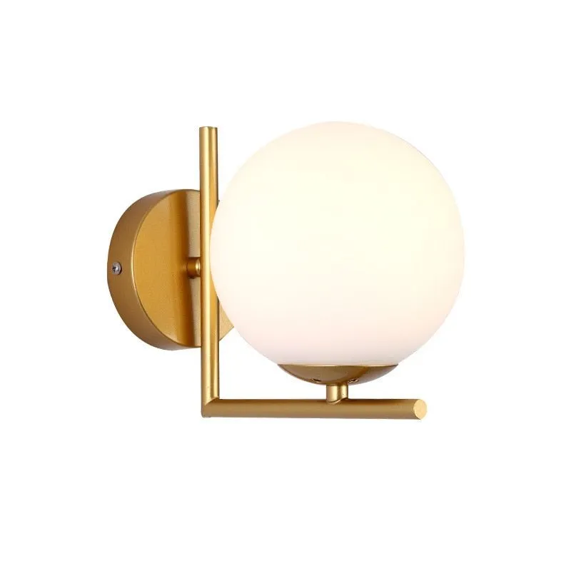 Nordic Wall Lamp with Glass Ball Design and Pull Chain