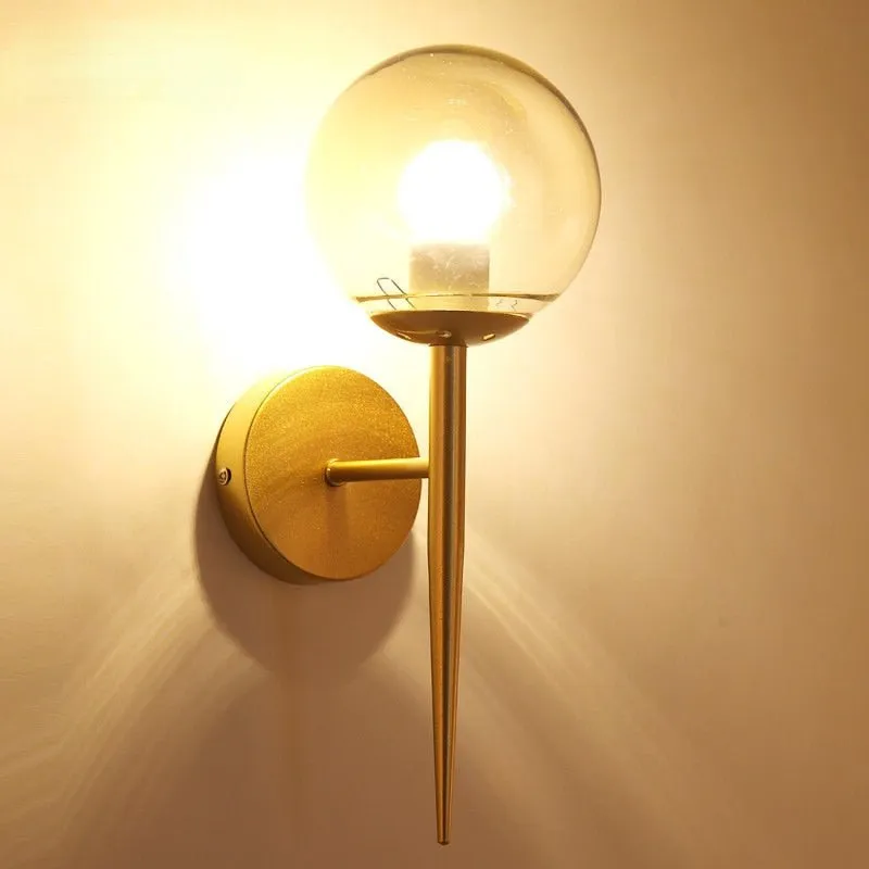 Nordic Wall Lamp with Glass Ball Design and Pull Chain