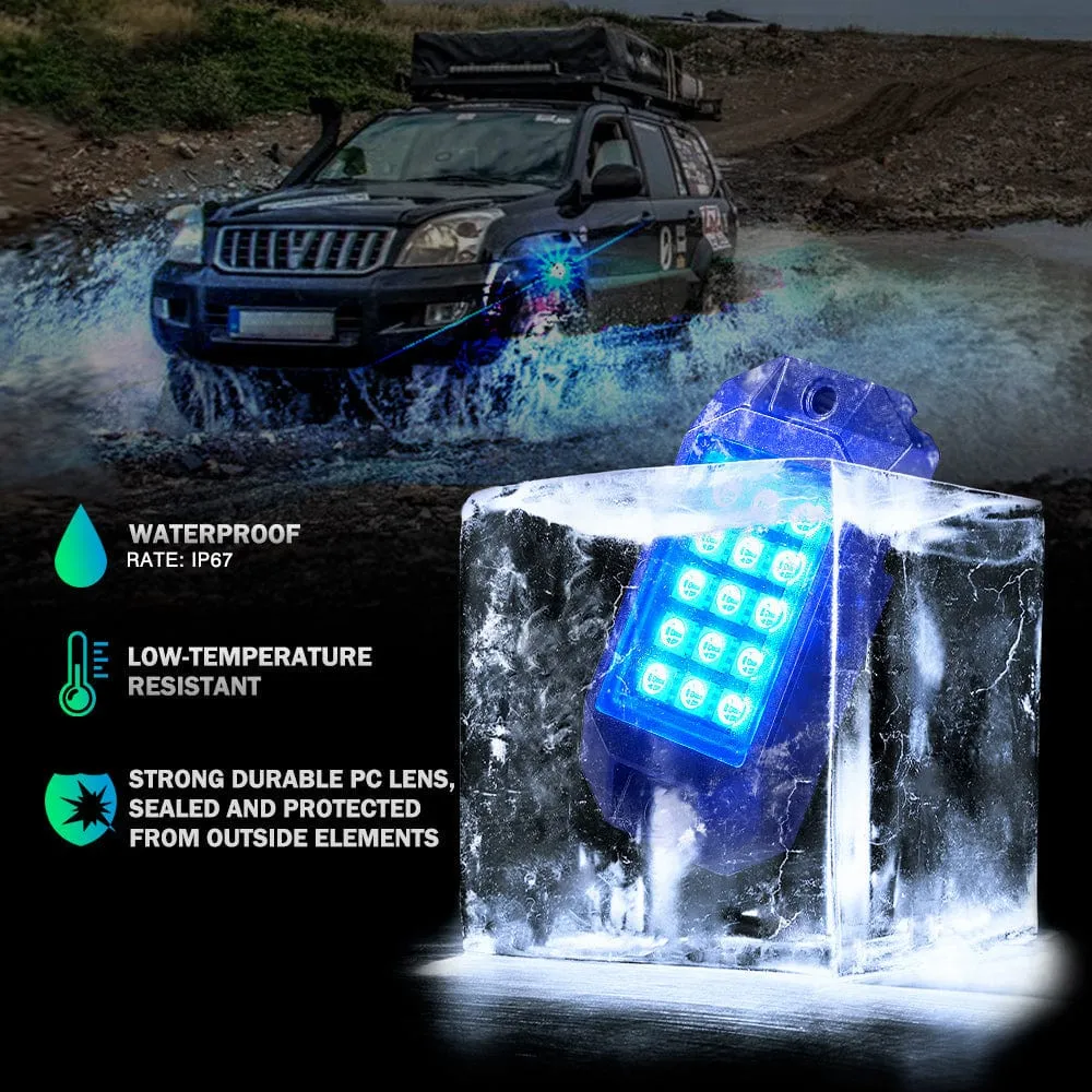 Offroad RGB LED Rock Lights Kit with Remote Control & Bluetooth