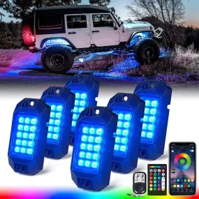 Offroad RGB LED Rock Lights Kit with Remote Control & Bluetooth