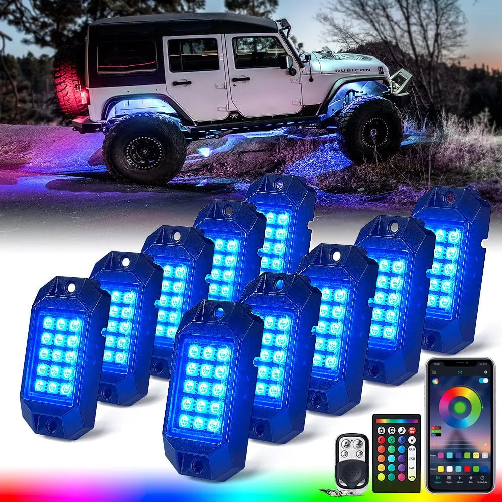 Offroad RGB LED Rock Lights Kit with Remote Control & Bluetooth