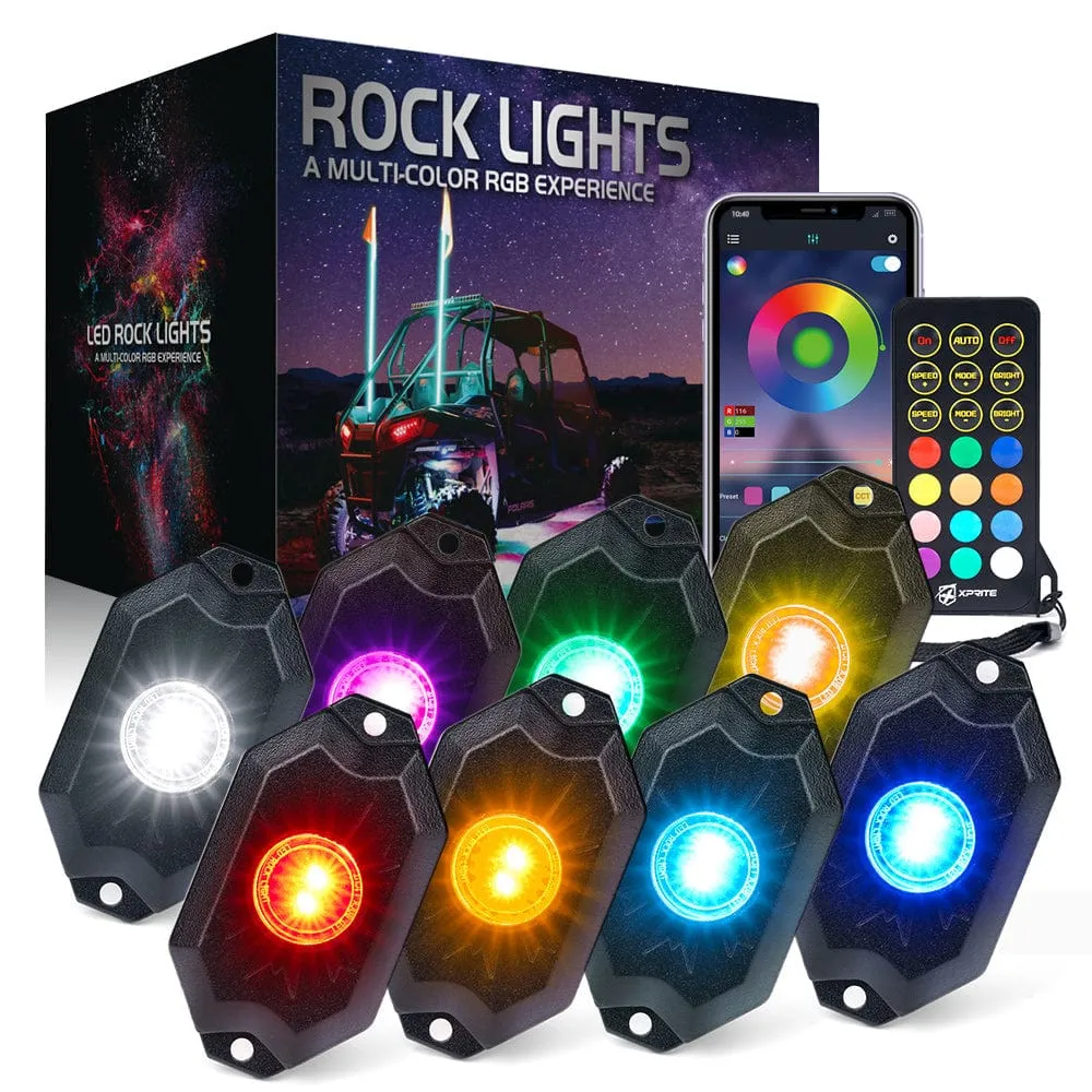 Offroad RGBW LED Rock Lights Kit Trophy Series with Bluetooth Control