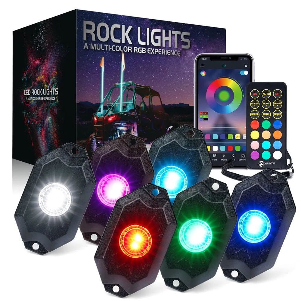 Offroad RGBW LED Rock Lights Kit Trophy Series with Bluetooth Control