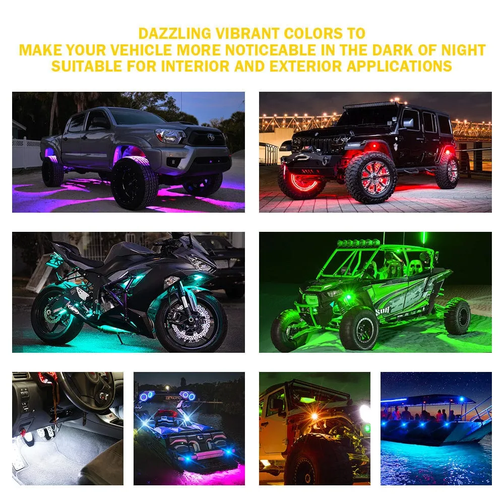 Offroad RGBW LED Rock Lights Kit Trophy Series with Bluetooth Control