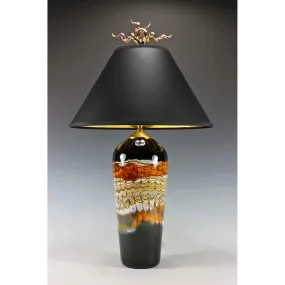 Opal Table Lamp in Tangerine by Gartner Blade Art Glass